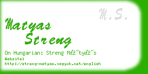 matyas streng business card